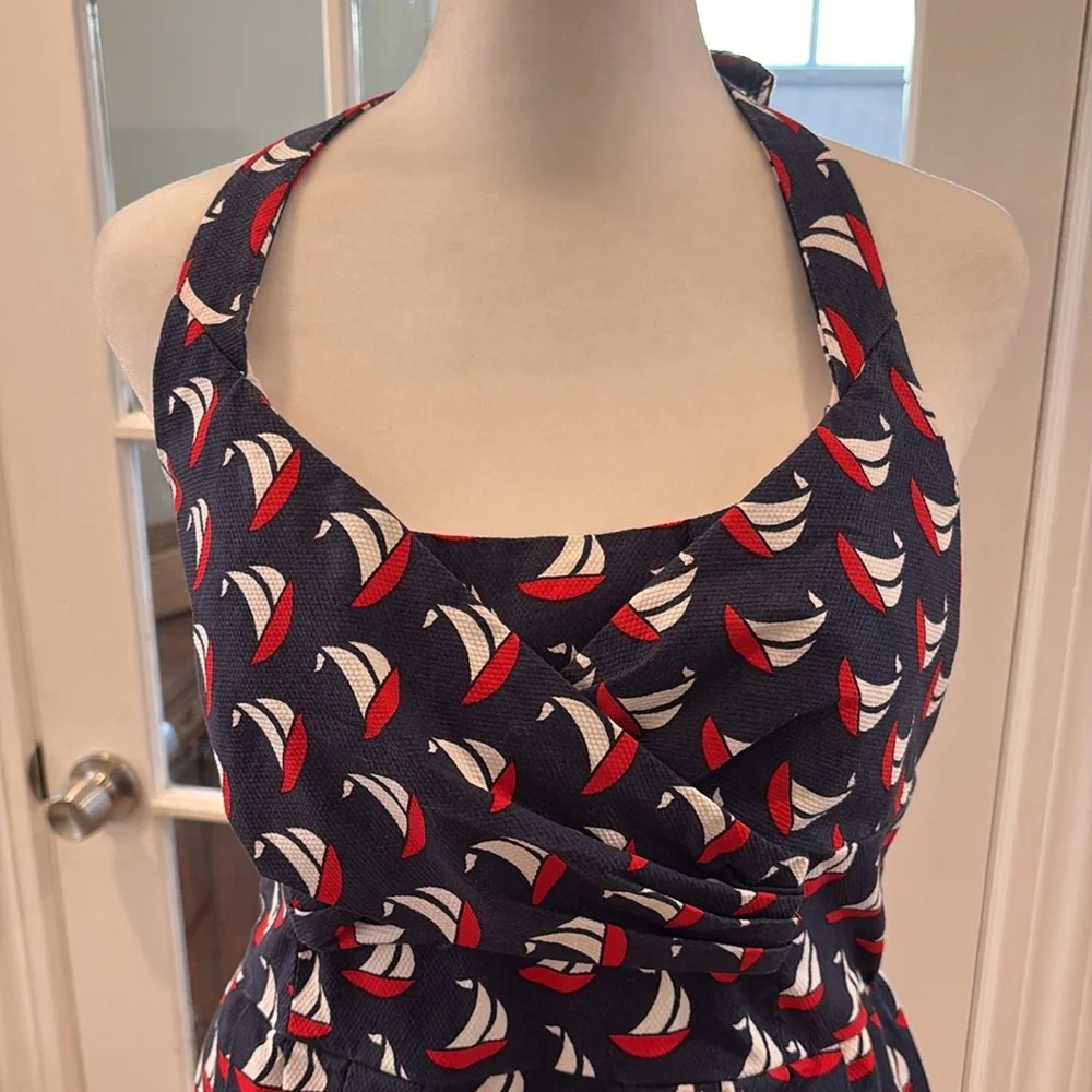 Anthropologie Postmark Windward Halter Dress w/ Nautical Theme. Size 4. - Picture 2 of 13